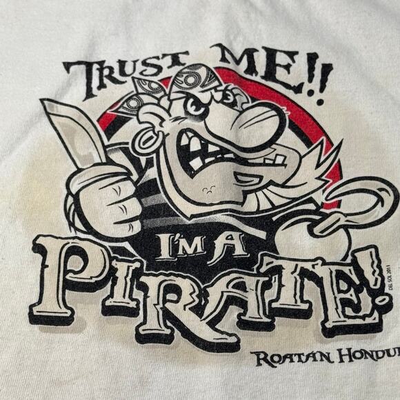 2011 Del Sol Color Change Youth Small Roatan Honduras Pirate T Shirt White - Picture 3 of 12